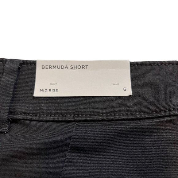 Loft Outlet NWT Dark Grey/Charcoal Mid Rise Roll Up Bermuda Shorts Size 6 - Picture 8 of 11